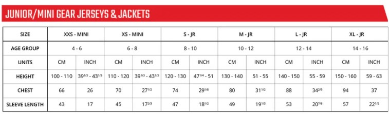 junior jerseys, jackets